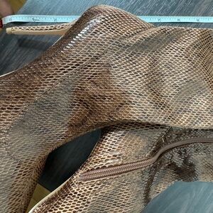FN faux reptile brown over the knee boots